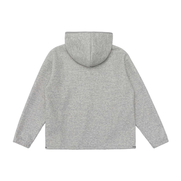 Unisex Oversize Fleece-Halfzip Hoodie with Button Placket, Drawstring and Kangaroo Pocket Mune Fashion