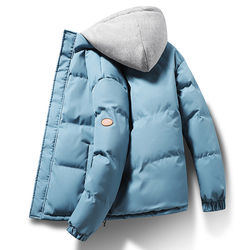 Men's short cut quilted insulation jacket with integrated hood layer and drawstring hem Mune Fashion