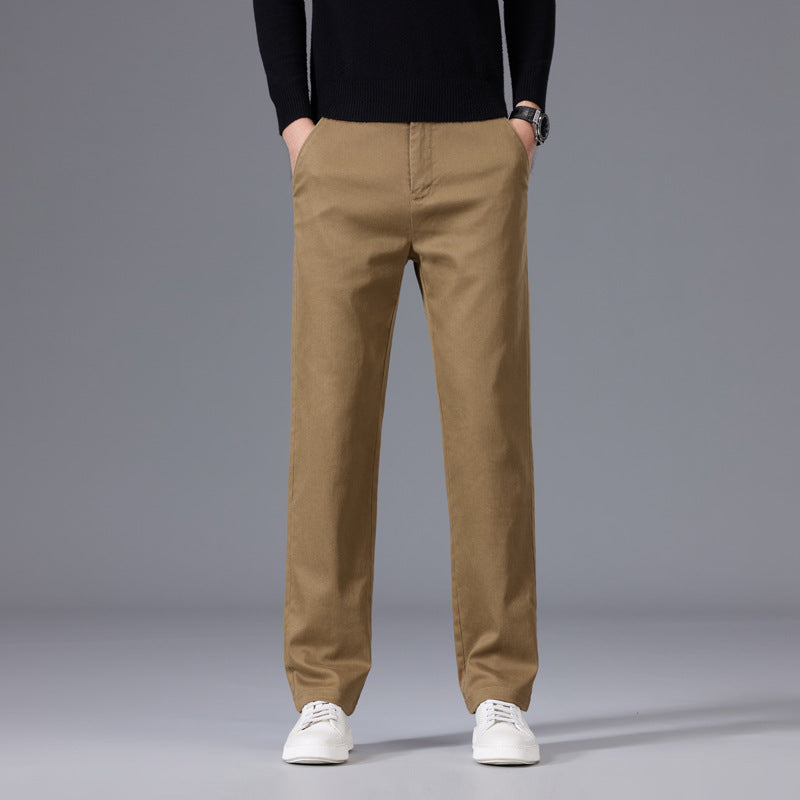 Men's straight-cut chino pants with elastic waistband and crease Mune Fashion