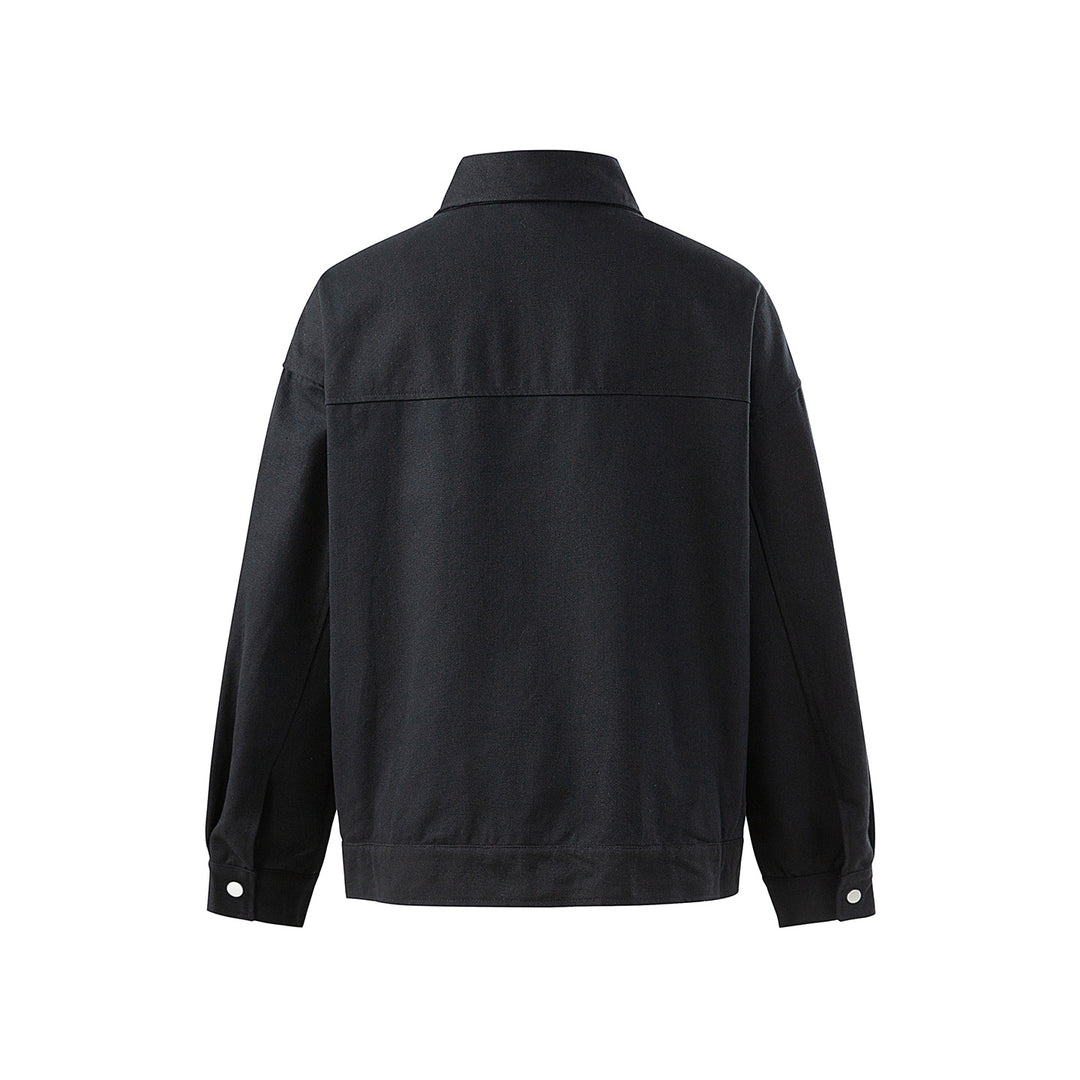 Men's Oversized Canvas Jacket with Distinct Metal Hook Closures Mune Fashion