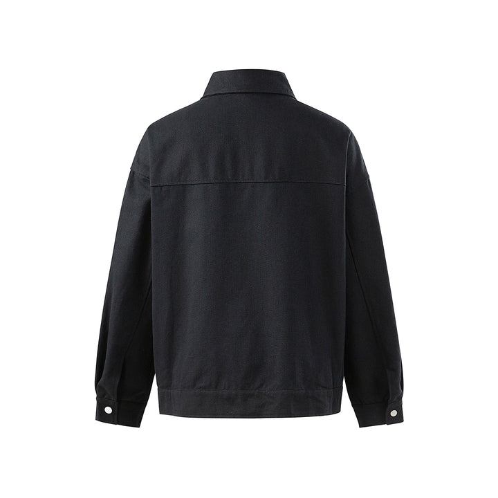 Men's Oversized Canvas Jacket with Distinct Metal Hook Closures Mune Fashion