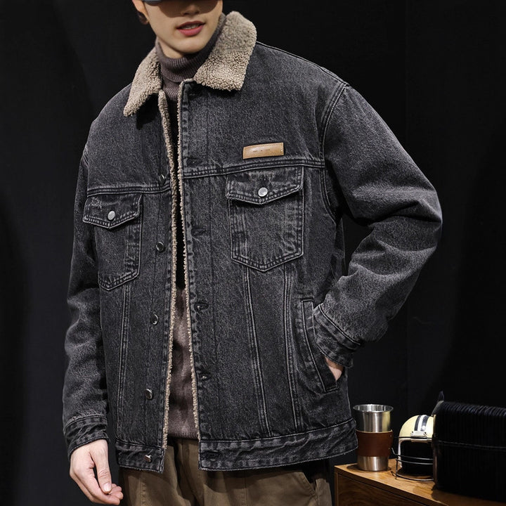 Men's Casual Denim Jacket with Teddy Lining Mune Fashion