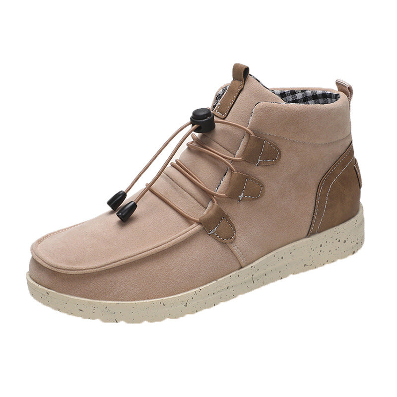 Men's casual suede ankle boots with moccasin toe, elastic drawstring, and cushioning lightweight sole Mune Fashion