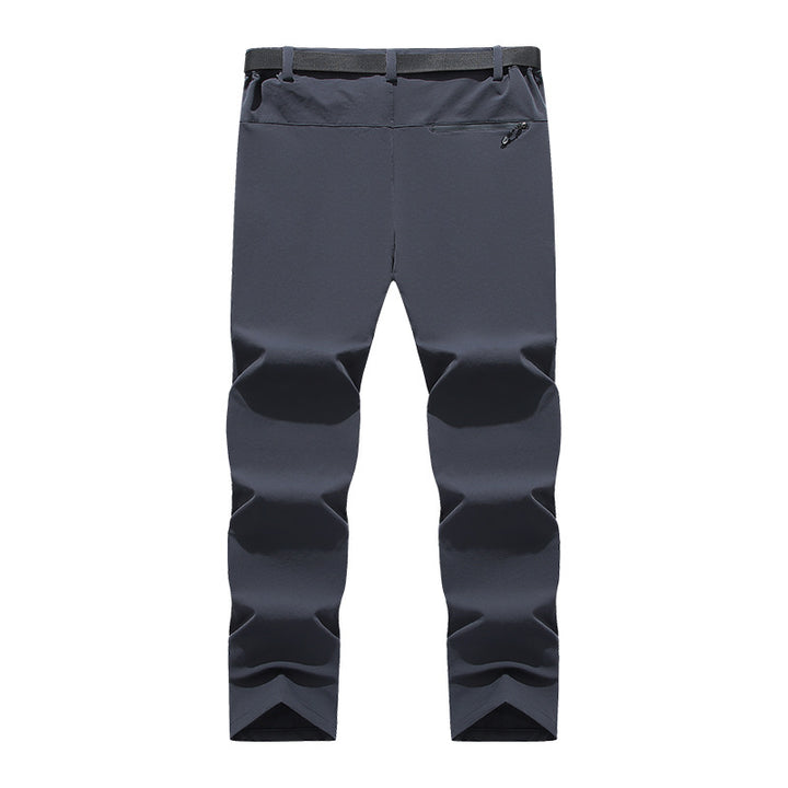 Men's flexible softshell trekking pants with pre-shaped knees and belt Mune Fashion