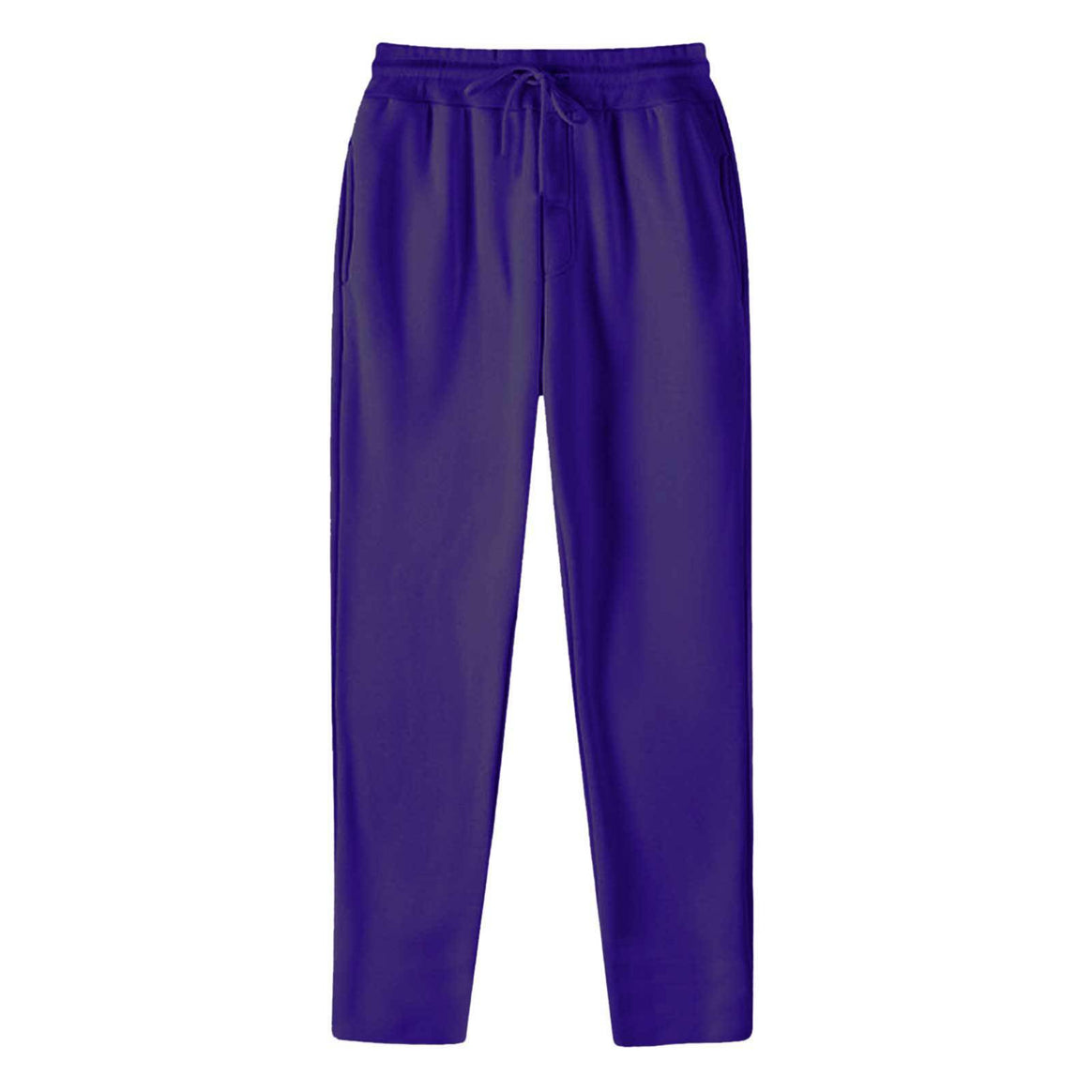 Men's straight-cut sweatpants made of mottled cotton blend with elastic waistband, drawstring, and side pockets Mune Fashion