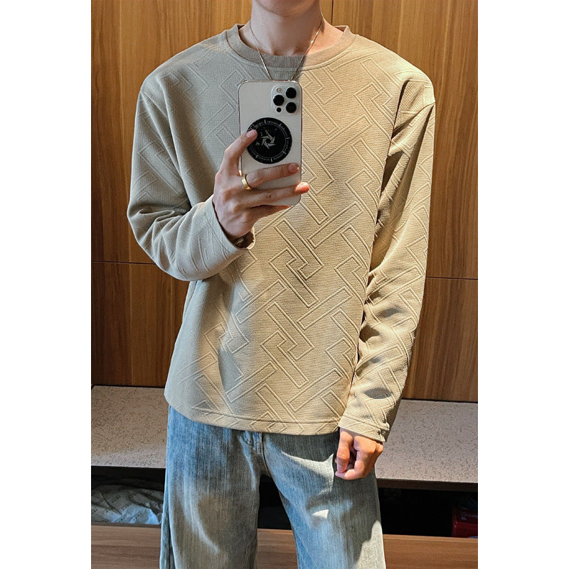 Men's Stylish Sweatshirt with Distinctive Structure Pattern Mune Fashion