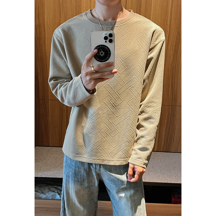 Men's Stylish Sweatshirt with Distinctive Structure Pattern Mune Fashion