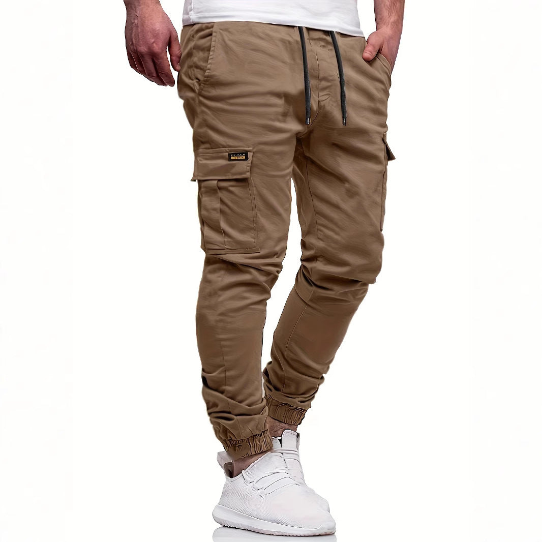 Men's Tapered Cargo Jogging Pants with Drawstring, Ankle Cuff & Multiple Pockets Mune Fashion