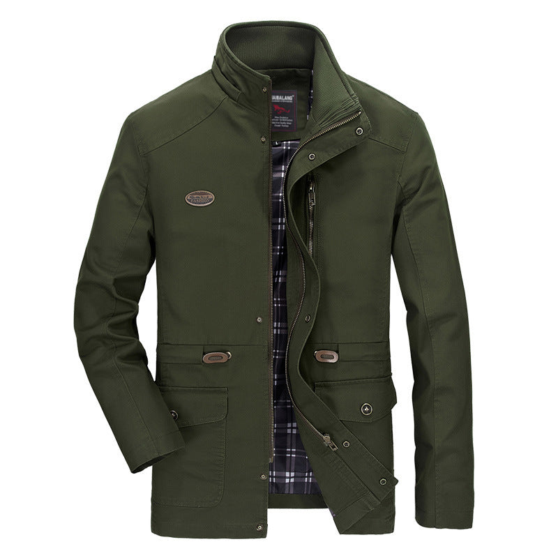 Men's lightweight field parka with hood, checkered lining and drawstring waist Mune Fashion