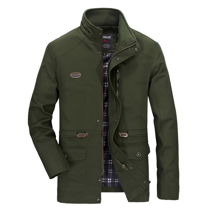 Men's lightweight field parka with hood, checkered lining and drawstring waist Mune Fashion