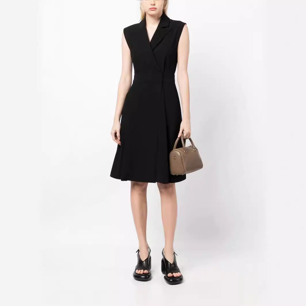 Women's Sleeveless Blazer Dress with Tailored A-Line Cut Mune Fashion