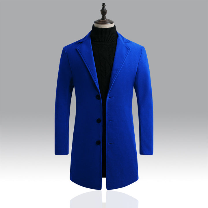 Men's Tailored Single-Breasted Wool Coat with Notched Lapel and Slim Silhouette Mune Fashion