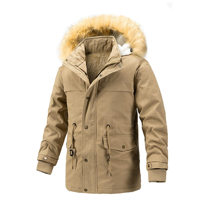 Men's winter protection parka with warming teddy lining, removable faux fur hood, and reinforced utility pockets Mune Fashion