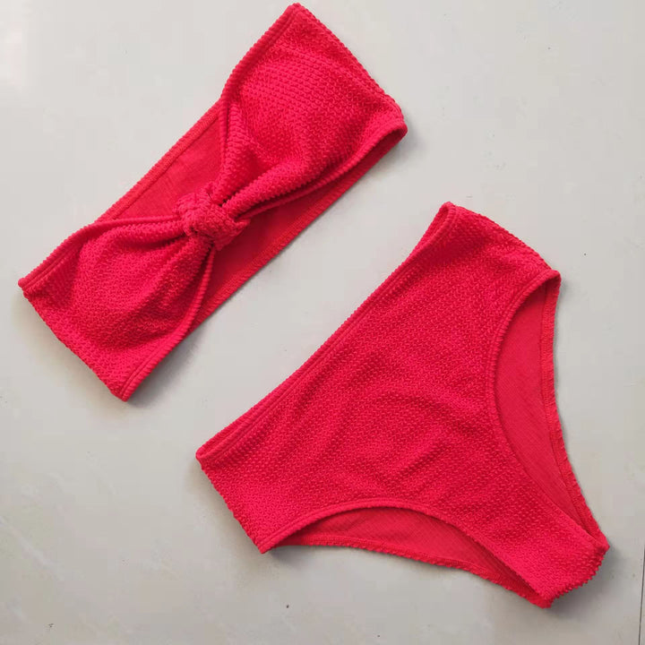 Women's bandeau bikini set with knot-free top and comfortable bottoms Mune Fashion