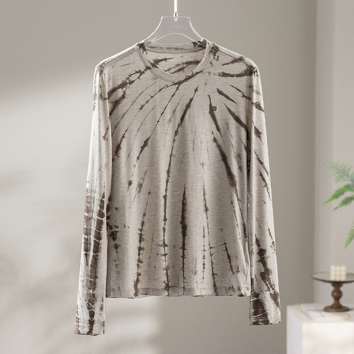 Men's Long Sleeve Batik Long Sleeve with Slub Texture Mune Fashion