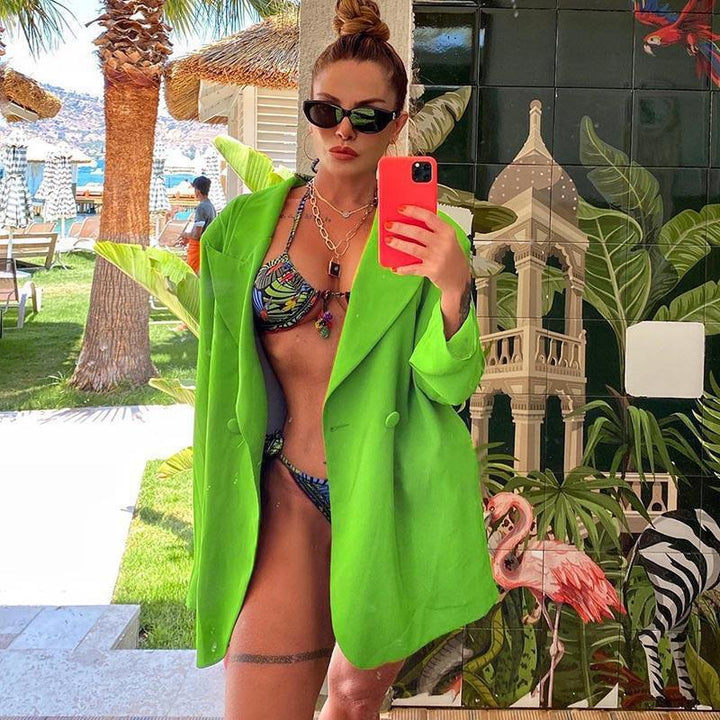 [Women] Light oversized beach blazer as a casual cover-up with draped lapels Mune Fashion