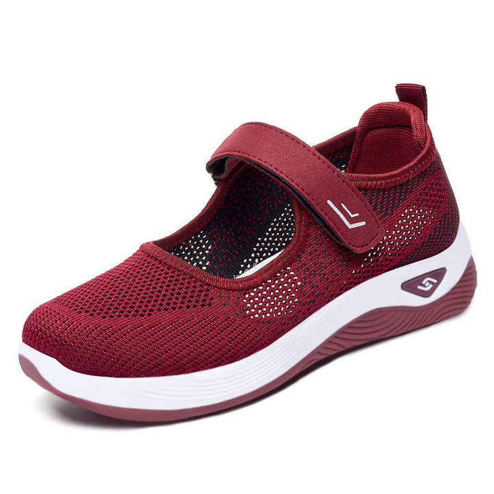 Women Sporty Sneakers with Velcro Closure and Breathable Mesh Structure Mune Fashion