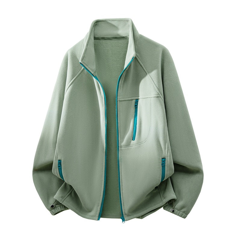 Unisex functional microfleece performance jacket with stand-up collar, chest zipper and ergonomic raglan sleeves Mune Fashion