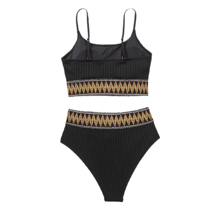 Ladies Bikini Set with elegant ribbed structure and contrasting borders Mune Fashion