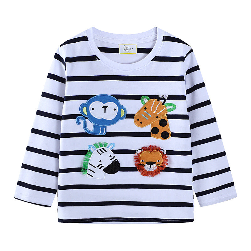 Boys long sleeve shirt with playful animal appliqués Mune Fashion