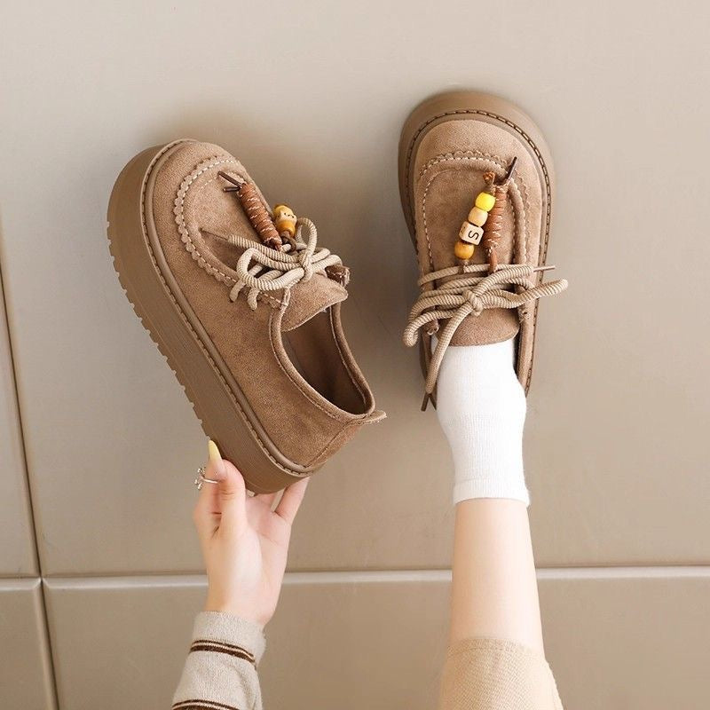 Women Platform Sneakers with Casual Suede Upper Mune Fashion