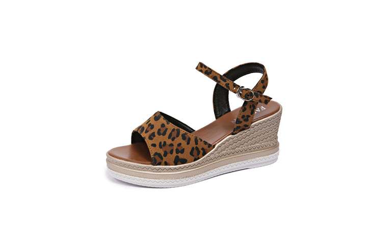 Women's espadrille wedge sandals with braided jute platform and adjustable ankle strap Mune Fashion