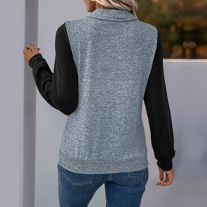 Women's Casual Long Sleeve Sweater with Button Placket Mune Fashion