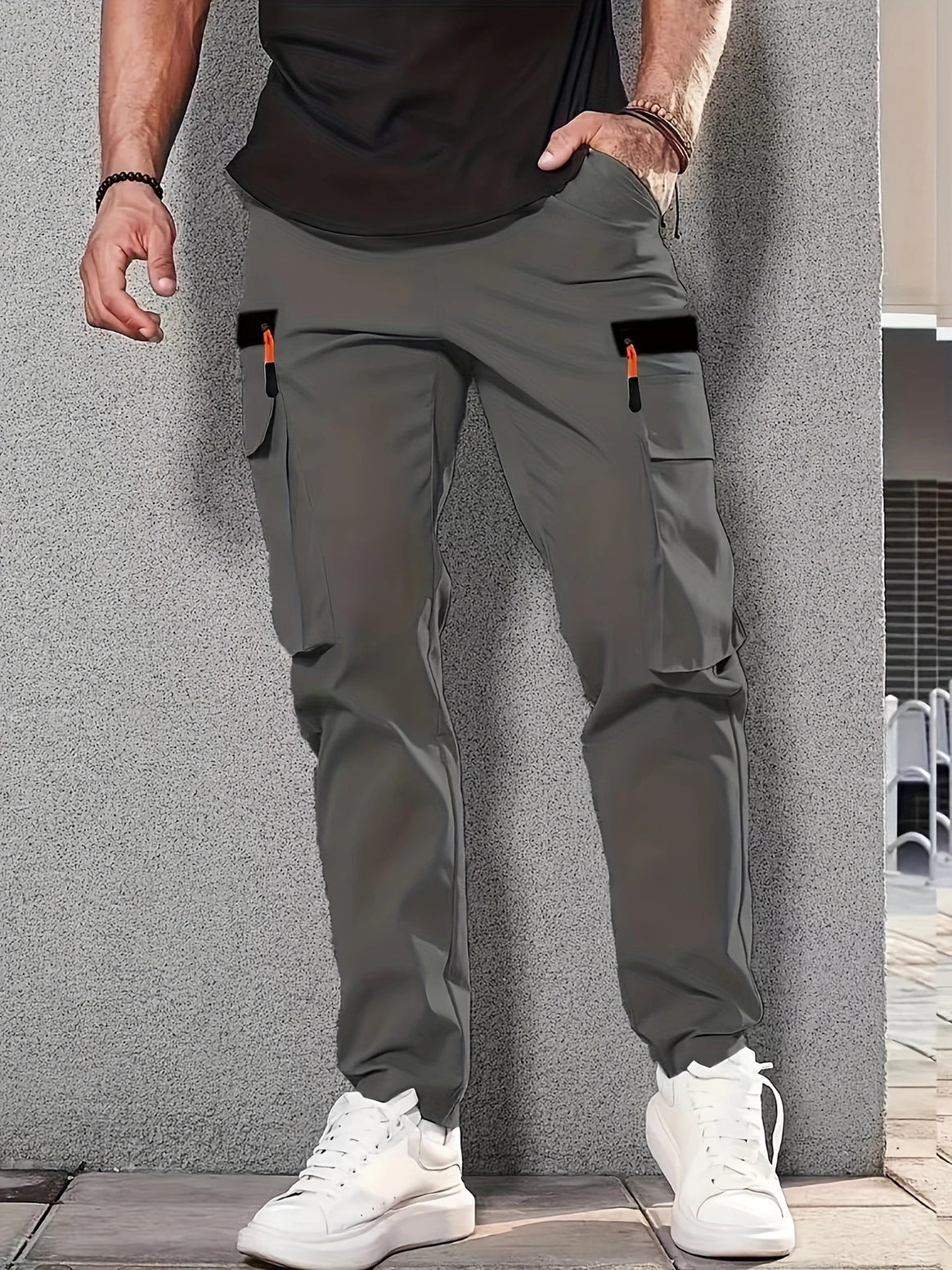 Men's utility cargo jogger pants with elastic waistband and multifunctional pockets Mune Fashion