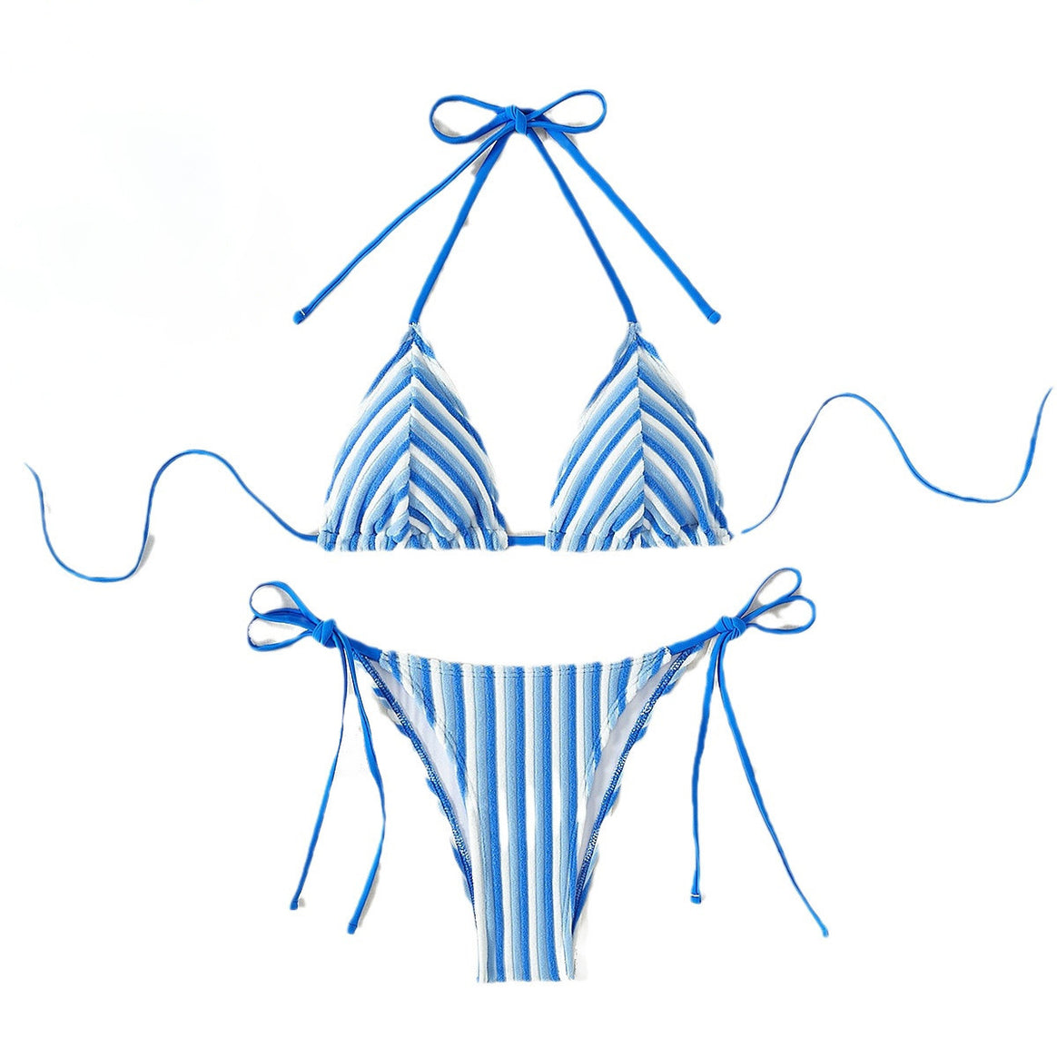 Women's Triangle Bikini with refined stripes and playful bows Mune Fashion