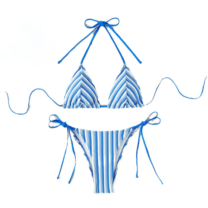 Women's Triangle Bikini with refined stripes and playful bows Mune Fashion