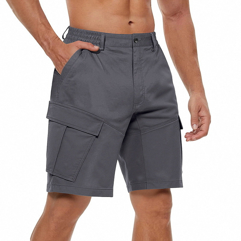 Men's button waistband Bermuda shorts with partially elastic back and applied flap pockets Mune Fashion
