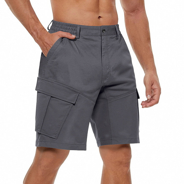 Men's button waistband Bermuda shorts with partially elastic back and applied flap pockets Mune Fashion
