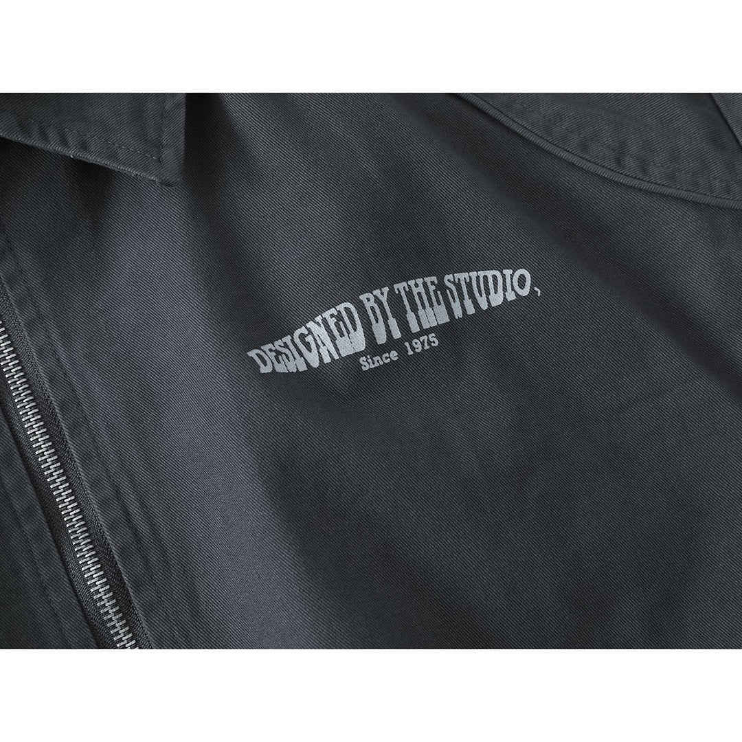 Unisex Boxy Blouson Jacket with Shirt Collar, Two-Way Zipper and Elastic Hem Mune Fashion