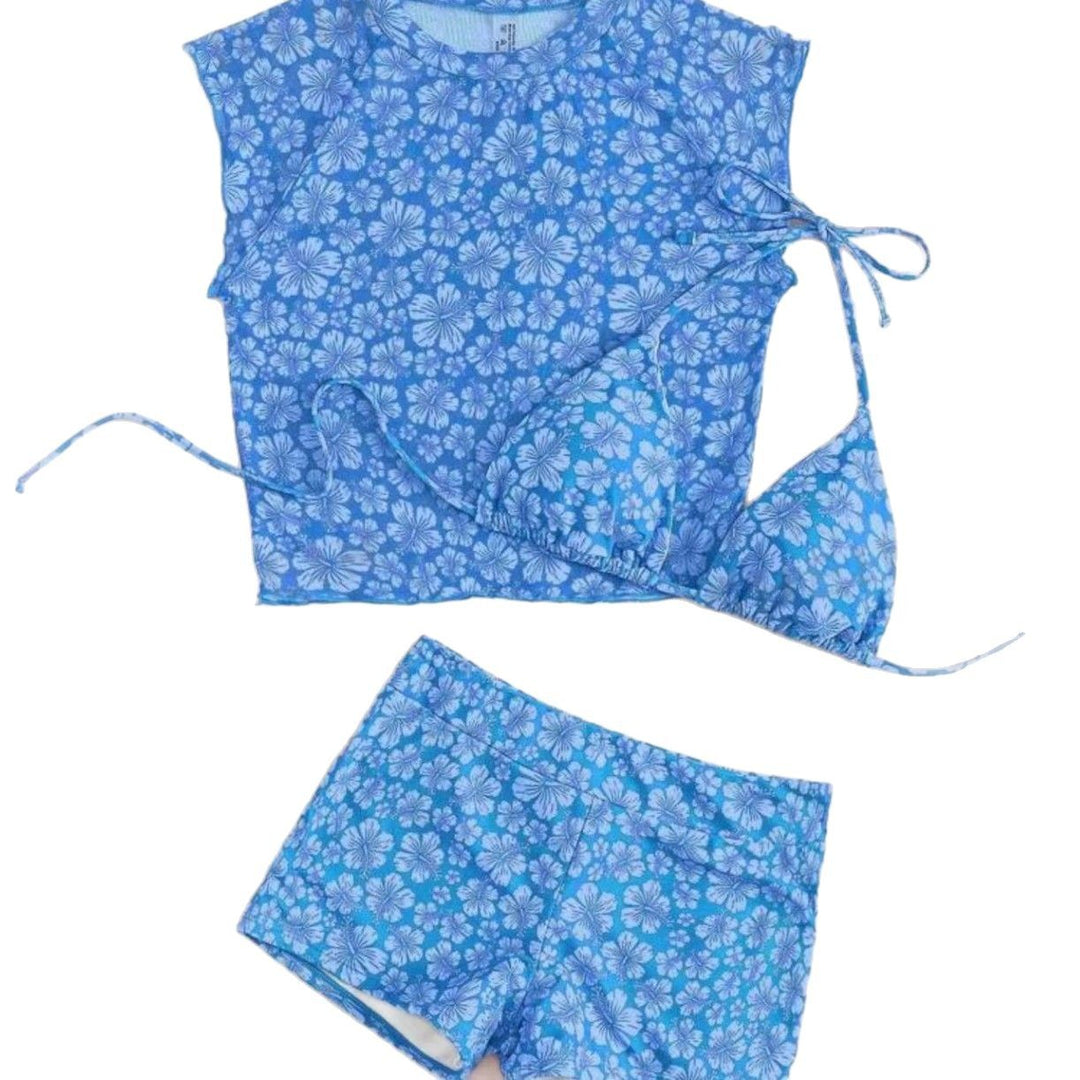 Damen Sportliches Crop-Top und Shorts-Set Echo Archiv