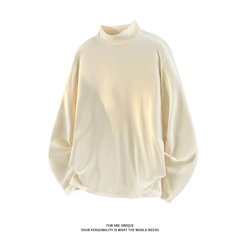 Unisex Oversize-Stand-up Collar Sweatshirt with Raglan Sleeves and Soft Cotton Fleece Mune Fashion