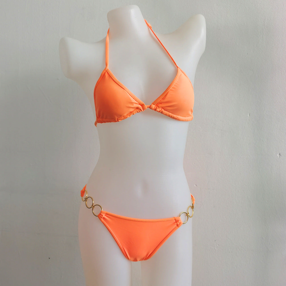 Women's Triangle Bikini with Golden Accents Mune Fashion