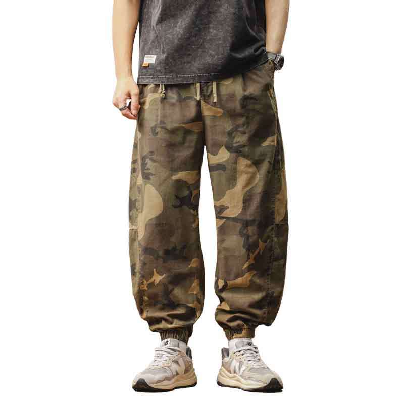Herren Camouflage Cargohose im Jogger‑Stil mit Tunnelzugbund und elastischen Bündchen Mune Fashion