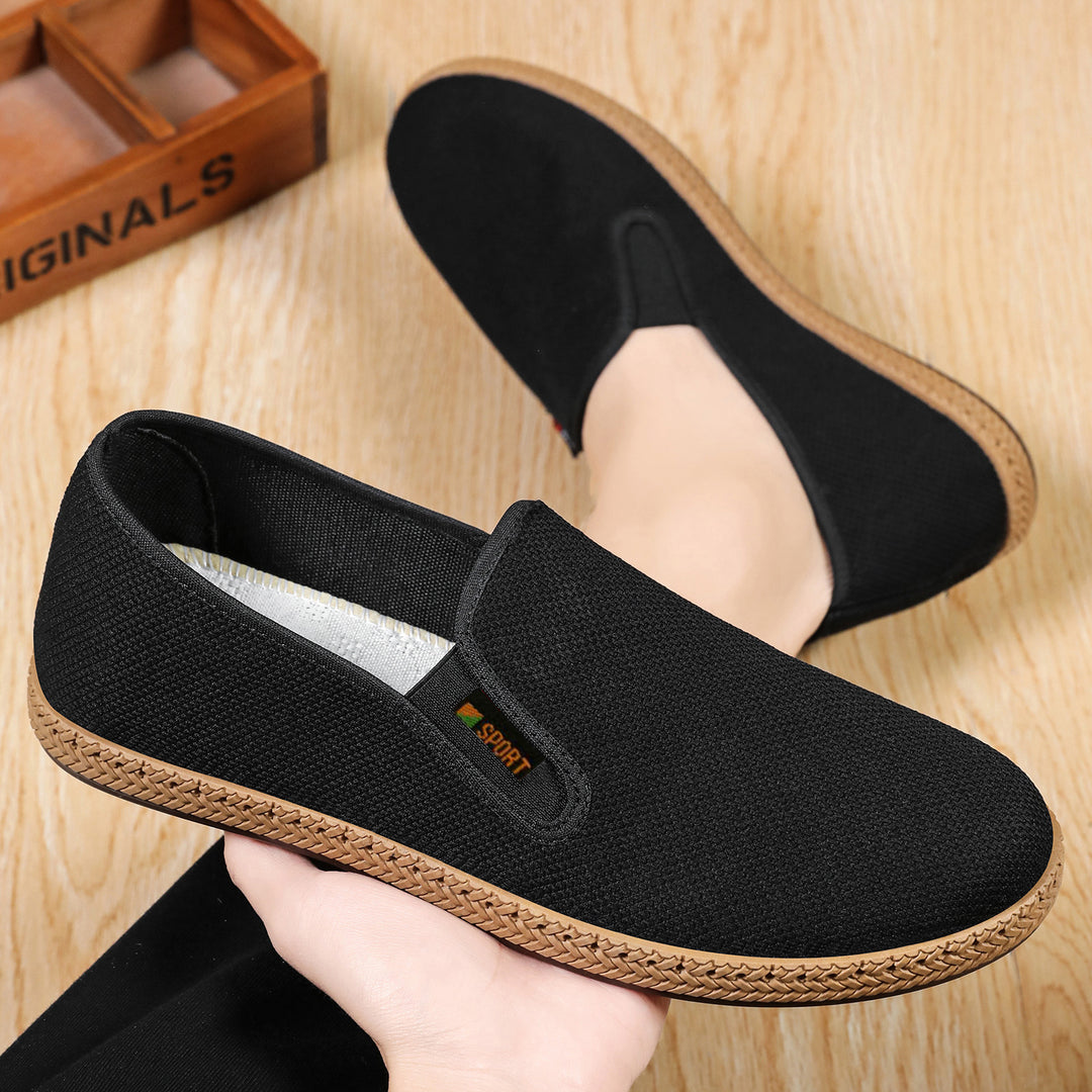 Men's lightweight slip-on casual shoe made of breathable knit with woven lightweight sole Mune Fashion