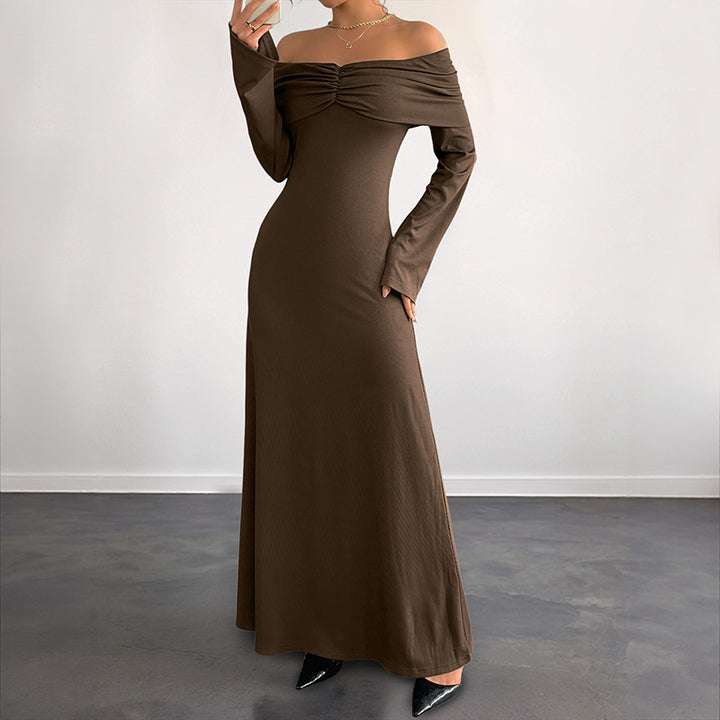 Women's Elegant Off-Shoulder Maxi Dress Mune Fashion