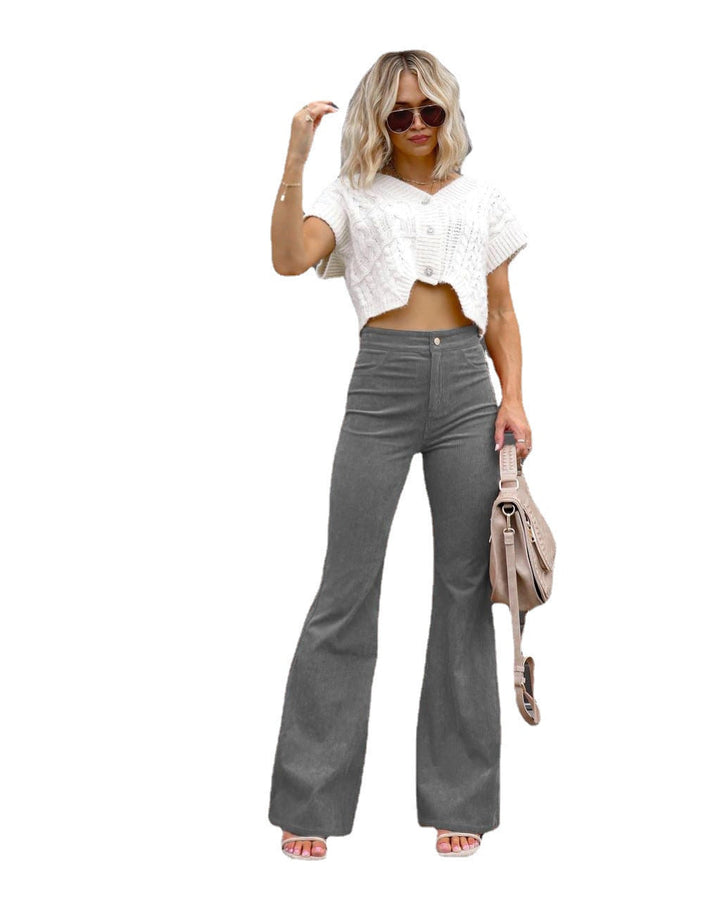 Women Stylish High-Waisted Flared Jeans Mune