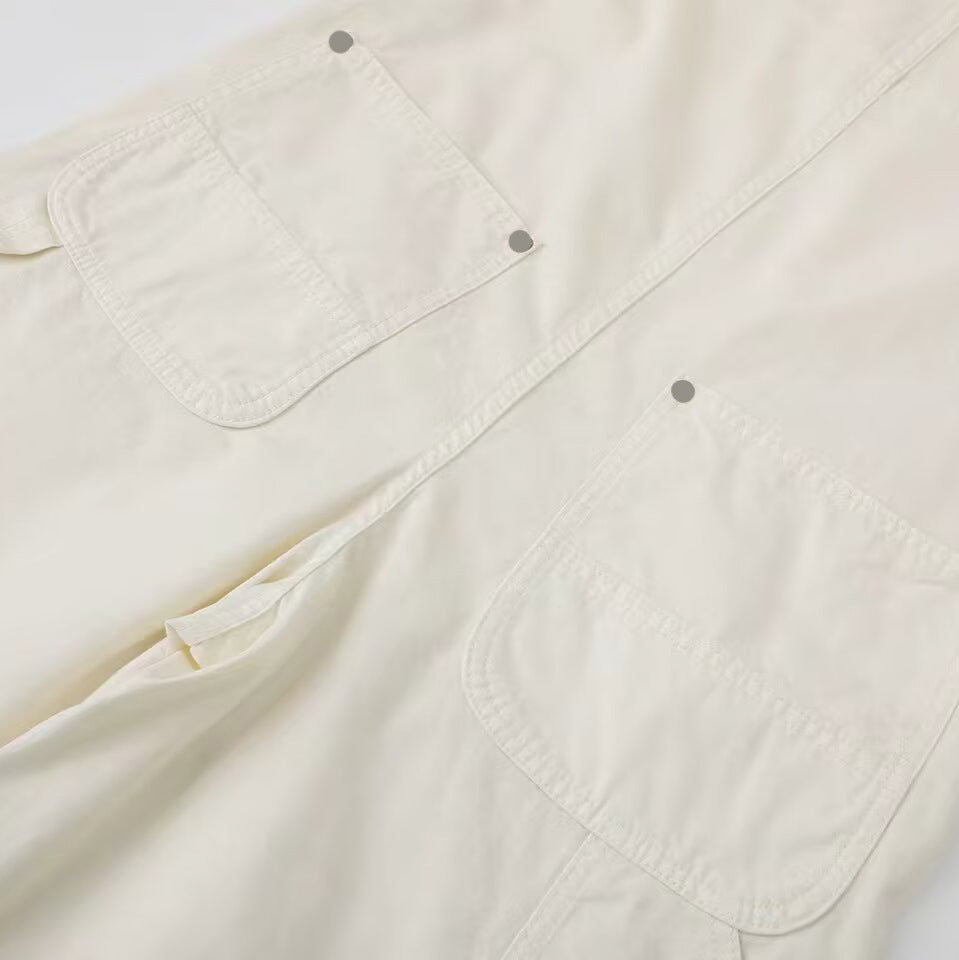 Women's denim overalls with adjustable straps and pockets