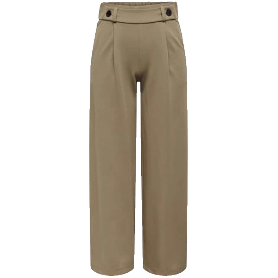 Women's high-waist culotte pants with decorative button waistband and wide leg Drune