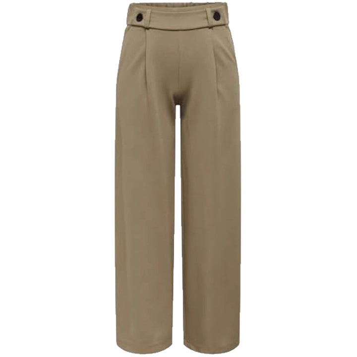 Women's high-waist culotte pants with decorative button waistband and wide leg Drune
