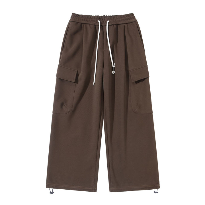 Unisex Cropped Cargo Sweatpants with elastic waistband, drawstring and adjustable hem