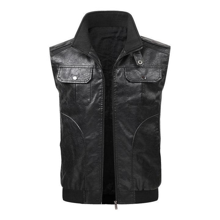 Men Stylish Faux Leather Vest Mune Fashion