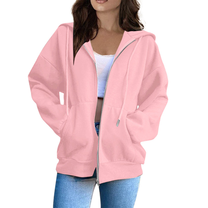 Women's oversized hooded jacket with full zip, kangaroo pockets, and soft lining Mune Fashion