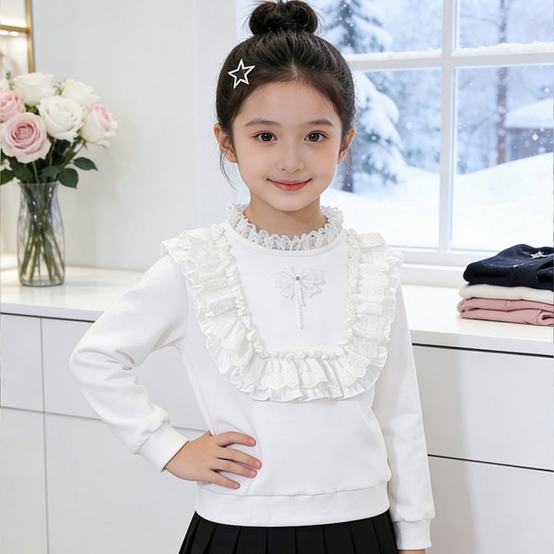 Girl's sweatshirt with ruffle details Mune Fashion