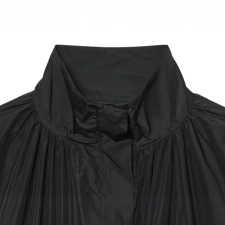 Women's Oversize Rain Jacket in Cocoon Cut with High Stand-Up Collar and Elastic Hem
