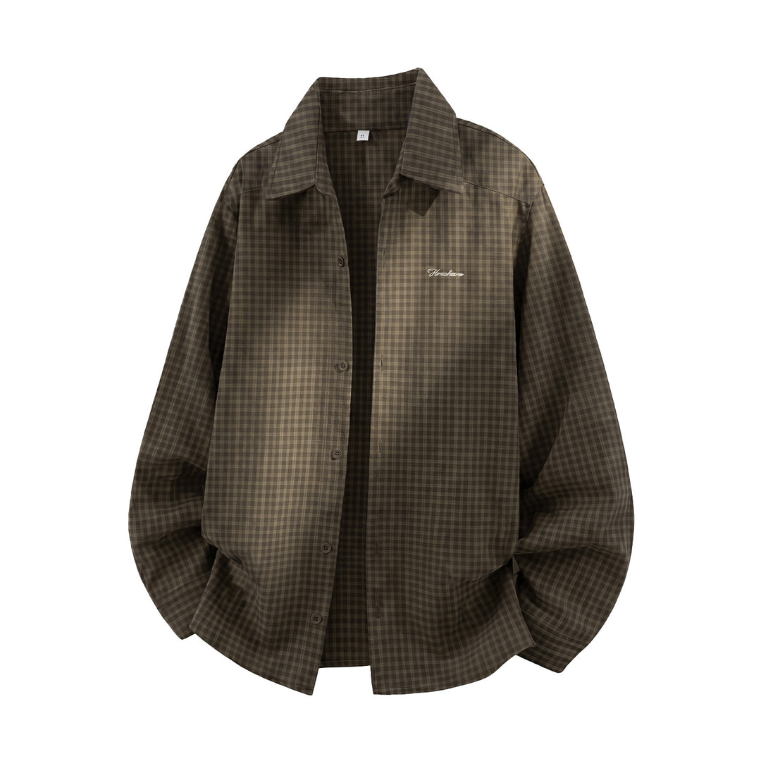 Unisex Check Shirt Jacket in a casual oversized cut with embroidered script logo Mune Fashion