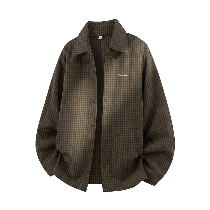 Unisex Check Shirt Jacket in a casual oversized cut with embroidered script logo Mune Fashion